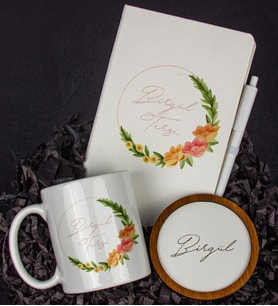 Kişiye Özel Defter Kalem Kupa Ve Bardak Altlığı Hediye Seti 103863 (Model 3)