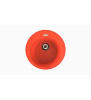 POLEX Cristalüx Granit Eviye P-06 Tezgah Altı Ve Tezgah Üstü Oval Mutfak Evyesi 51,5x51,5cm (Turuncu)