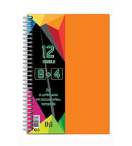 8+4 Ayraçlı Defter 12 Konulu 300 Yaprak 1 Adet 8 Kareli 4 Çizgili Spralli Plastik Kapak Seperatörlü (Turuncu)