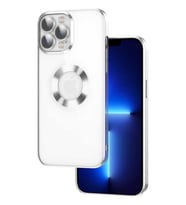 iPhone 13 Pro Max Kılıf Köşeleri Renkli Şeffaf Kamera Korumalı Silikon Luxury Kapak (Mavi)