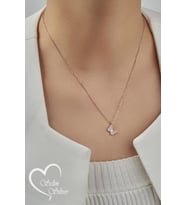 KELEBEK KOLYE MİNİMAL GOLD-ROSE-GÜMÜŞ RENK 925 AYAR GÜMÜŞ KOLYE (Rose)