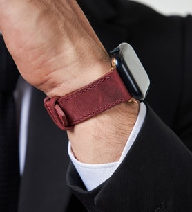vagave Apple Watch İsme Özel Deri Kordon 2 3 4 5 6 7 42-44-45 mm 9 Renk (Kırmızı)