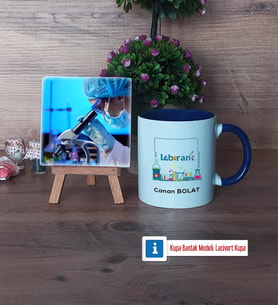 Laborant Fotoğraflı Dekoratif Taş, Kupa Bardak Beyaz Hediye (Model 3)