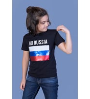 Toontoy Erkek Çocuk Go Russia Nakışlı Tişört (Siyah)