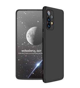 Samsung Galaxy A73 Kılıf 3 Parça Slim Sert Silikon Kapak AYS (Siyah)