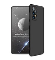 Samsung Galaxy A73 Kılıf 3 Parça Slim Sert Silikon Kapak AYS (Siyah)