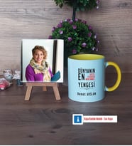 Yengeye Hediye Fotoğraflı Dekoratif Taş, Kupa Bardak Beyaz Hediye (Model 7)
