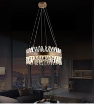 Roxy 60'lık Taşlı Sarkıt Led Avize  Kristal Taş Salon Avize (Eskitme Altın)