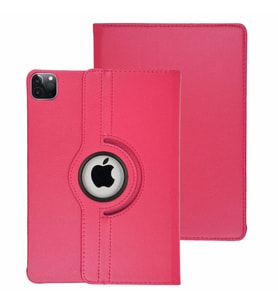 Apple iPad Pro 11 3. Nesil 2021 Kılıf 360 Dönebilen Standlı Case A2377 A2459 A23 (Koyu Pembe)