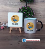 Öğretmenler Günü Hediyesi Dekoratif Taş, Kupa Bardak Kırmızı Hediye (Model 8)