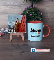 Maden Mühendisi Fotoğraflı Dekoratif Taş, Kupa Bardak Beyaz Hediye (Model 13)