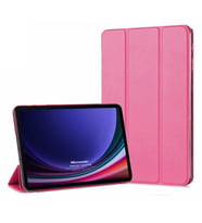 Microsonic Samsung Galaxy Tab S9 X710 Kılıf Slim Translucent Back Smart Cover Siyah (Pembe)