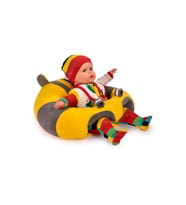 TOKKO Bebek Bebe Yatmaz Oturma Destek Minderi - Bebek Koltuğu - Büyük Bebek Oturağı Bebeyatmaz (Sarı-Gri)