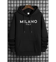 Milano Baskılı Oversize Sweatshirt (Siyah)