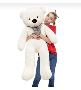 Papyonlu Peluş Ayıcık Hediyelik (Beyaz)