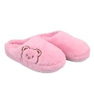 SİA ÇANTA EVA TABAN COMFORTLİNE KAYDIRMAZ HALI TERLİĞİ KÜRKLÜ SEVİMLİ AYICIK DESEN ÜŞÜMEYEN AYAKLAR KADIN TERLİK (Pembe)