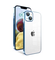 Vendas iPhone 14 Uyumlu ( iPhone 14 ) Veve Serisi Parlak Renkli Kenarlı Elektroplated Magic Silikon Kılıf (Mavi)