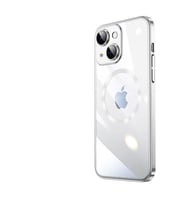 iPhone 14 Plus Kılıf Wireless Şarj Özellikli Riksos Magsafe (Gümüş)