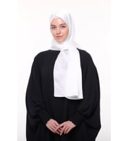 Kadın Düz Krep Saten Parlak Lüks Abiye Şal (Ekru)