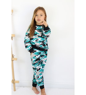 Kız-Erkek (Unisex) Çocuk İki İplik Kumaş Orta Kalınlıkta Nakışlı Örme Basic Eşofman Takımı (Mavi)