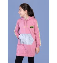 Toontoy Kız Çocuk Kanguru Cepli Reflektör Detaylı Sweatshirt (Gül Kurusu)