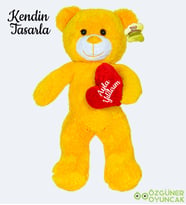 Kendin Tasarla 50 cm Kalpli Pelüş Ayıcık (Sarı)