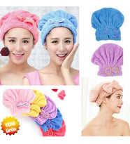 Mikrofiber Saç Kurulama Bonesi Saç Havlusu Çok Amaçlı Emici Baş Havlusu Saç Bornozu (Pembe)