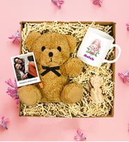 Kişiye Özel Kupalı Figürlü Mum & Teddy Ayıcık Hediye Seti (Model 2)
