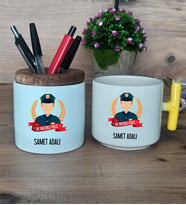 Erkek Polis Hediye Sepeti Kupa Bardak T Kulplu, Kalemlik Hediyeleri Polisler Günü Erkek Polise Hediye (Model 5)