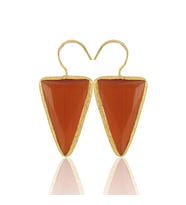 Kadir Jewellery 22 Ayar Altın Kaplama Vintage Küpe -El İşçiliği Ve Hipoalerjenik Küpe (Kırmızı)