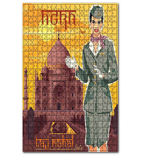 Cakapuzzle Taç Mahal Seyhat Afişi Görseli Puzzle Yapboz MDF (Ahşap) (500 Parça)