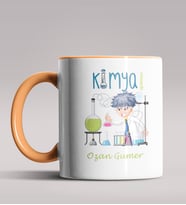 Kişiye Özel Kimya Öğretmeni Tasarım Siyah Renk Kupa Bardak 6 (Turuncu)