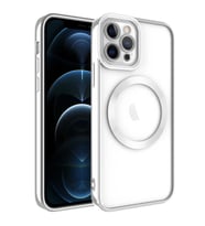 Apple iPhone 11 Pro Max Kılıf Magsafe Zore Setro Silikon Kılıf (Gümüş)