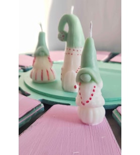 Gnome Mum Seti, El Emeği, Dekorasyon Tamamlayıcı (Yeşil)