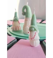 Gnome Mum Seti, El Emeği, Dekorasyon Tamamlayıcı (Yeşil)