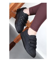 Kinetix Cayde Anatomik Tabanlı Cilt Cırtlı Unisex Sneaker (Siyah)