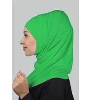 İkili Set Pratik Eşarp Hazır Türban ve Hijab Tesettür Bonesi (Açık Yeşil)