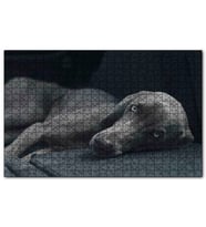 Cakapuzzle Siyah Doghound Siyah Zemin Arkaplan Puzzle Yapboz MDF (Ahşap) (500 Parça)