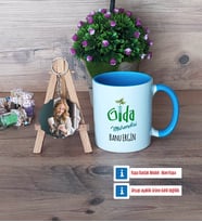 Gıda Mühendisi Kupa Bardak Beyaz ve Fotoğraflı Ahşap Anahtarlık Hediye (Model 4)