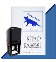 Kişiye Özel  Sevimli Kedi 6 Tarihli Kitap Kaşesi (Mavi)