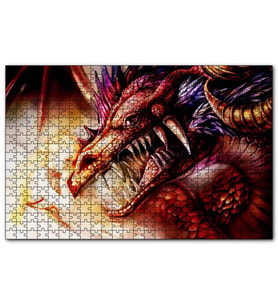Cakapuzzle Ejderha ve Sarı Saçlı Kız  Puzzle Yapboz MDF (Ahşap) (255 Parça)