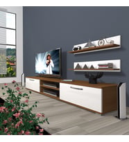 Decoraktiv Eko 4 Slm Dvd Tv Ünitesi Tv Sehpası (Beyaz - Kahverengi)