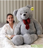 Sevimli 160 Cm Papyonlu Ayıcık (Gri)