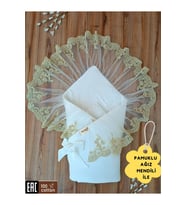 DANTELLİ BEBEK BATTANİYESİ %100 PAMUKLU DOĞAL ORGANİK UYKU KUNDAĞI HEDİYELİK YENİDOĞAN MEVLÜTLÜK KND45504 (Kahverengi)