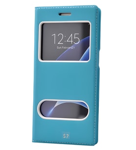 Galaxy S7 Kılıf Dolce Kapaklı Kılıf (Turkuaz)