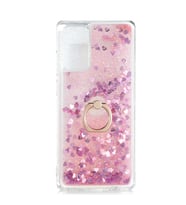 Galaxy Note 20 Kılıf Zore Milce Simli Pullu Yüzüklü Kılıf (Pembe)