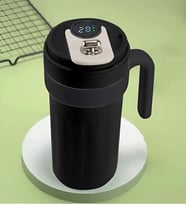 Göstergeli çelik termos 700 ml (Siyah)