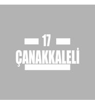 17 Çanakkaleli Araba Sticker siyah 16x9 CM (Beyaz)
