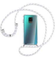 Xiaomi Redmi Note 9 PRO Kılıf Boyun Omuz Askılı iPli Anti Şok Köşe Korumalı Şeffaf Silikon (Beyaz)