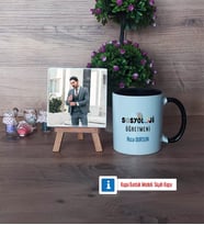 Sosyoloji Öğretmeni Fotoğraflı Dekoratif Taş, Kupa Bardak Beyaz Hediye Öğretmenler Günü Hediyesi (Model 11)